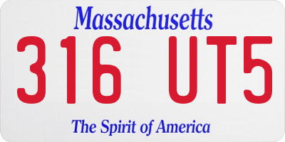 MA license plate 316UT5