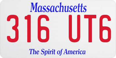 MA license plate 316UT6