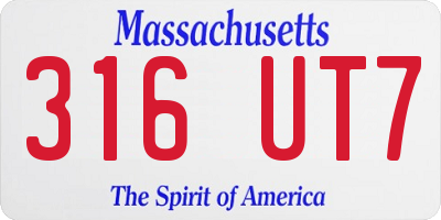 MA license plate 316UT7