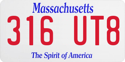 MA license plate 316UT8