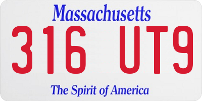 MA license plate 316UT9