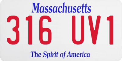 MA license plate 316UV1