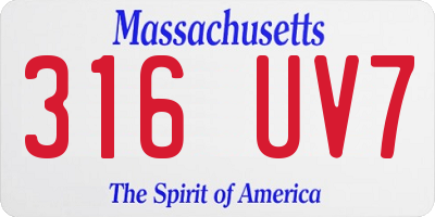 MA license plate 316UV7