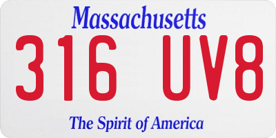 MA license plate 316UV8