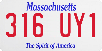 MA license plate 316UY1