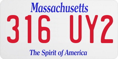 MA license plate 316UY2