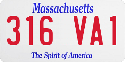 MA license plate 316VA1