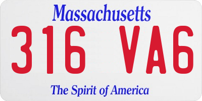 MA license plate 316VA6