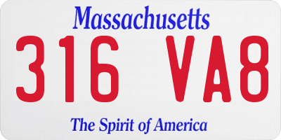 MA license plate 316VA8