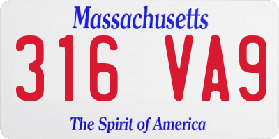 MA license plate 316VA9