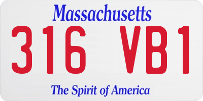 MA license plate 316VB1