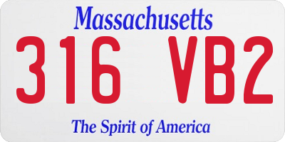 MA license plate 316VB2