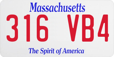 MA license plate 316VB4