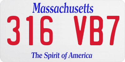 MA license plate 316VB7