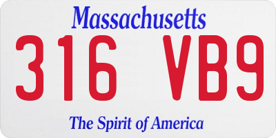 MA license plate 316VB9