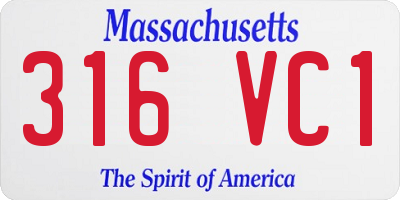 MA license plate 316VC1