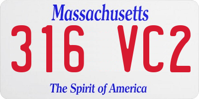 MA license plate 316VC2
