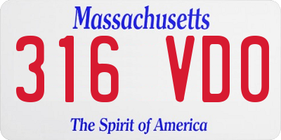 MA license plate 316VD0