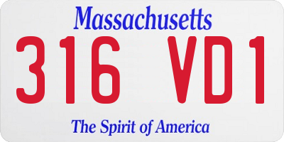 MA license plate 316VD1