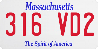 MA license plate 316VD2