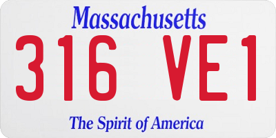 MA license plate 316VE1