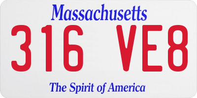 MA license plate 316VE8