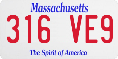 MA license plate 316VE9