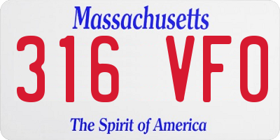 MA license plate 316VF0