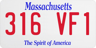 MA license plate 316VF1