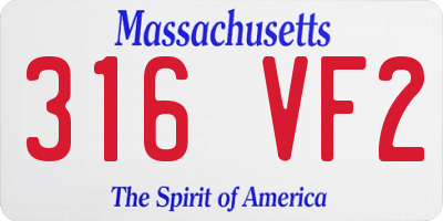 MA license plate 316VF2