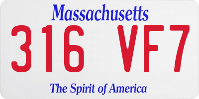 MA license plate 316VF7