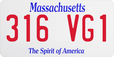MA license plate 316VG1