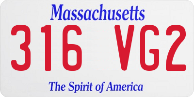 MA license plate 316VG2