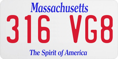 MA license plate 316VG8