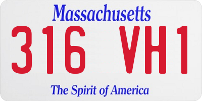 MA license plate 316VH1