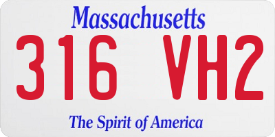 MA license plate 316VH2