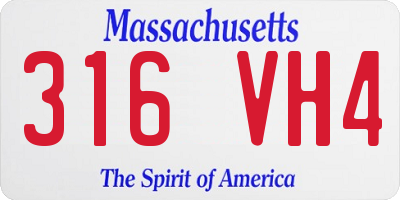 MA license plate 316VH4