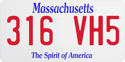 MA license plate 316VH5