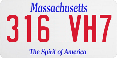 MA license plate 316VH7
