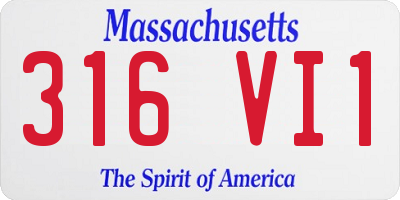 MA license plate 316VI1