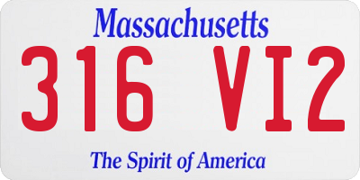 MA license plate 316VI2
