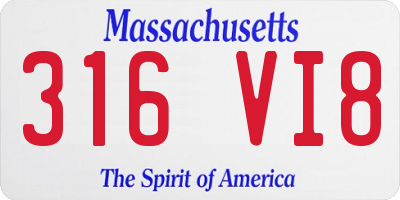 MA license plate 316VI8