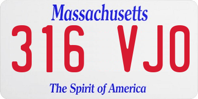 MA license plate 316VJ0