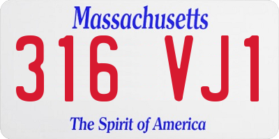 MA license plate 316VJ1