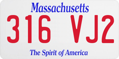 MA license plate 316VJ2