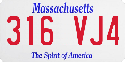 MA license plate 316VJ4