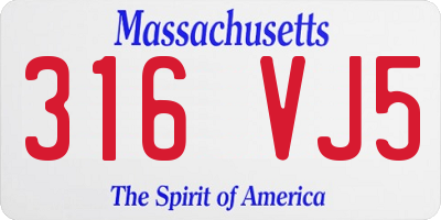 MA license plate 316VJ5