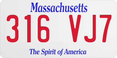 MA license plate 316VJ7