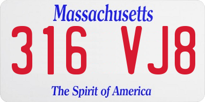 MA license plate 316VJ8