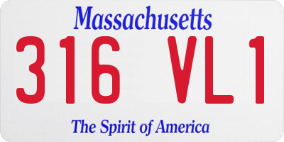 MA license plate 316VL1